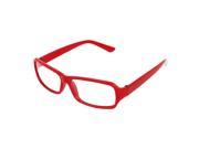 Unique Bargains Lady Plastic Full Rim Clear Lens Plain Spectacles Glasses Eyeglasses Red