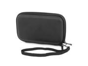 Unique Bargains Black Faux Leather Zippered Carrying Bag Pouch Wallet for 2.5 Hard Drive Disk