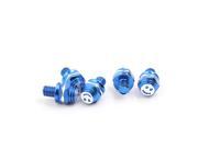 Unique Bargains 5pcs Blue Metal Motorcycle License Plate Frame Bolts Screws Fastener 24mm x 8mm