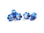 Unique Bargains 5 Pcs Blue Metal Smile Face Print Motorbike License Plate Frame Bolts Screws 8mm