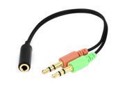 8 3.5mm Double Stereo Male to Female Y Splitter Microphone Speaker Audio Cable