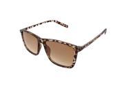 Unique Bargains Dark Brown Leopard Pattern Frame Single Bridge Colored Lens Glasses Spectacles