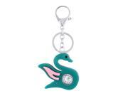 Unique Bargains Clear Green Plastic Swan Shape Round Dial Watch Keyring Key Chain