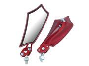 Unique Bargains 2 Pcs Motorcycle Cruiser Rear View Mini Mirrors Adapter Red