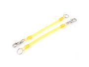 Unique Bargains 2Pcs Lobster Clasp Stretchy Spring Coil Keychain Keyring Key Holder Yellow