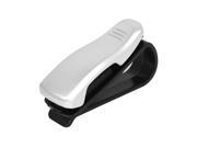 Car Vehicle Sun Visor Silver Tone Plastic Sunglasses Card Ticket Clip Holder