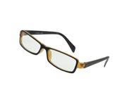 Unique Bargains Unique Bargains Black Yellow Arms Full Rims Clear Lens Glasses Spectacles for Woman