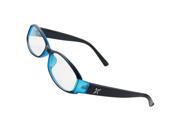 Ladies Black Blue Plastic Trophy Inlaid Arms Plano Eyeglasses