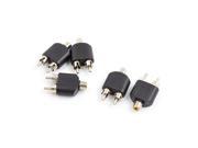 5 Pcs Dual RCA Male to Female Y Type Socket Audio Video AV Adapter Connector