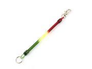 Metal Lobster Clasp Retracting Coiled Lanyard Keyring Key Holder Tricolor 20.5cm