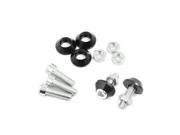 Unique Bargains Motorbike 6mm Thread Dia License Plate Frame Bolts Screws Decoration Black 5pcs