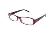 Unique Bargains Burgundy Arms Single Bridge Rectangle Shape Clear Lens Plain Glasses for Ladies