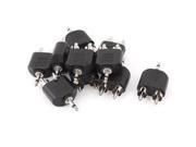 Unique Bargains 10pcs Dual RCA Male Jack to 3.5mm Male Stereo Audio AV Adapter Connector