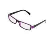 Unique Bargains Women Black Purple Plastic Frame Single Bridge Clear Lens Plano Glasses