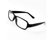 Unique Bargains Lady Black Plastic Frame Rectangle Clear Lens Eyewear Plain Glasses