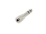 Unique Bargains 6.5mm Stereo Male Plug to 3.5mm Female Audio Video Adapter Connector Silver Tone