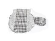 Gray Check Pattern Auto Car Truck Seat Cover Protector Set 3 in 1