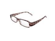 Unique Bargains Woman Full Frame Rectangle Lens Plastic Plain Plano Glasses Clear Brown