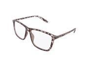 Unique Bargains Brown Plastic Leopard Pattern Frame Full Rims Clear Lens Glasses Spectacles