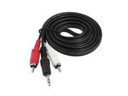 Unique Bargains 3.5mm Male Plug to 2 RCA Male Stereo Audio AV Cable Connector