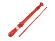 Plastic 8 Holes Kids Soprano Flute Recorder Clear Red