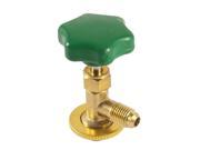 Metal Male Threaded R12 Refrigerant Can Tap Valve Opener Gold Tone Green
