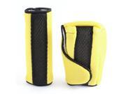 Unique Bargains 2 in 1 Black Yellow Carbon Fiber Pattern Car Gear Knob Hand Brake Cover Kit