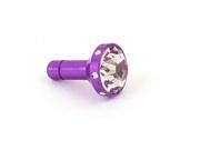 Unique Bargains Purple Faux Crystal Accent 3.5mm Anti Dust Plug Ear Cap Stopper for Cell Phone