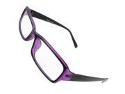 Unique Bargains Women Rectangular Clear Lens Purple Black Plastic Rimmed Plain Glasses