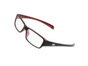 Unique Bargains Hinged Arms Black Red Plastic Frame Spectacles for Lady