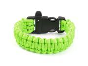 Unique Bargains Outdoor Activities Whistle Plastic Buckle Bright Green Survival Bracelet