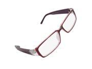 Lady Textured Purple Arm Rectangle Clear Lens Glasses