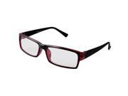 Unique Bargains Unique Bargains Red Black Plastic Rectangular Clear Lens Glasses for Ladies