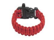 Unique Bargains Daily Life Decor Plastic Release Buckle Cobra Weave Red Nylon Survival Bracelet