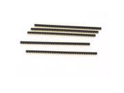 Unique Bargains 5pcs 2.54mm Pitch 1x 40 Straight Pin Breadboard Connector Header Gold Tone Black