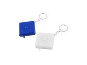 Blue White Measure Tape Ruler 60 Inches 1.5M Measuring Tool w Keyring