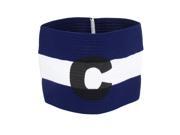 White Blue Stripe Design Stretchy Tension Football Sports Captain Armband Badge