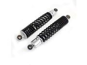 Pair 34cm Long Metal Autocycle Rear Suspension Shock Absorber Silver Tone Black