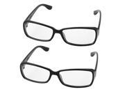Unique Bargains Single Bridge Clear Lens Plain Glasses Eyeglass Plano Spectacle Black 2Pcs