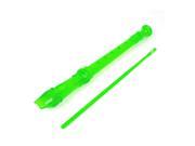 Portable Plastic 8 Holes Flute Soprano Recorder w Cleaning Stick Green