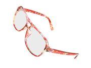 Unique Bargains Flower Style Plastic Frame Oval Shaped MC Lens Plano Glasses for Lady