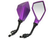 Unique Bargains Pair Black Purple Shell Side Rearview Mirrors for Motorbike Motorcycle