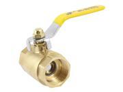 Unique Bargains Yellow Coated Metal Lever 1 PT Female Thread Dai Brass Ball Valve