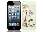 Eiffel Tower Pattern Soft TPU Skin Case Cover Beige for Apple iPhone 5 5G 5S