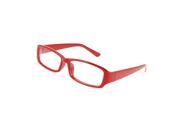 Unique Bargains Lady Red Plastic Full Rim Frame Multi Coated Lens Plano Plain Glasses