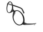 Unique Bargains Unique Bargains Women Black Rubberized Plastic Arms Round Clear Lens Plano Glasses