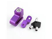 Unique Bargains Motorcycle Bike Bicycle Purple Anti theft Alarm Disk Disc Brake Lock w Keys