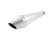 Motorcycle 50mm Inlet Dia Silver Tone Stainless Steel Exhaust Pipe Muffler