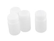 Plastic Cylinder Body Double Cap Lab Bottles Storage 60ml White 4Pcs