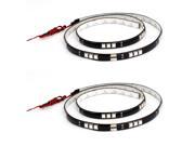Unique Bargains 2 x Red 45 LED 5050 SMD Self Adhesive Car Flexible Waterproof Light Strip 90CM
